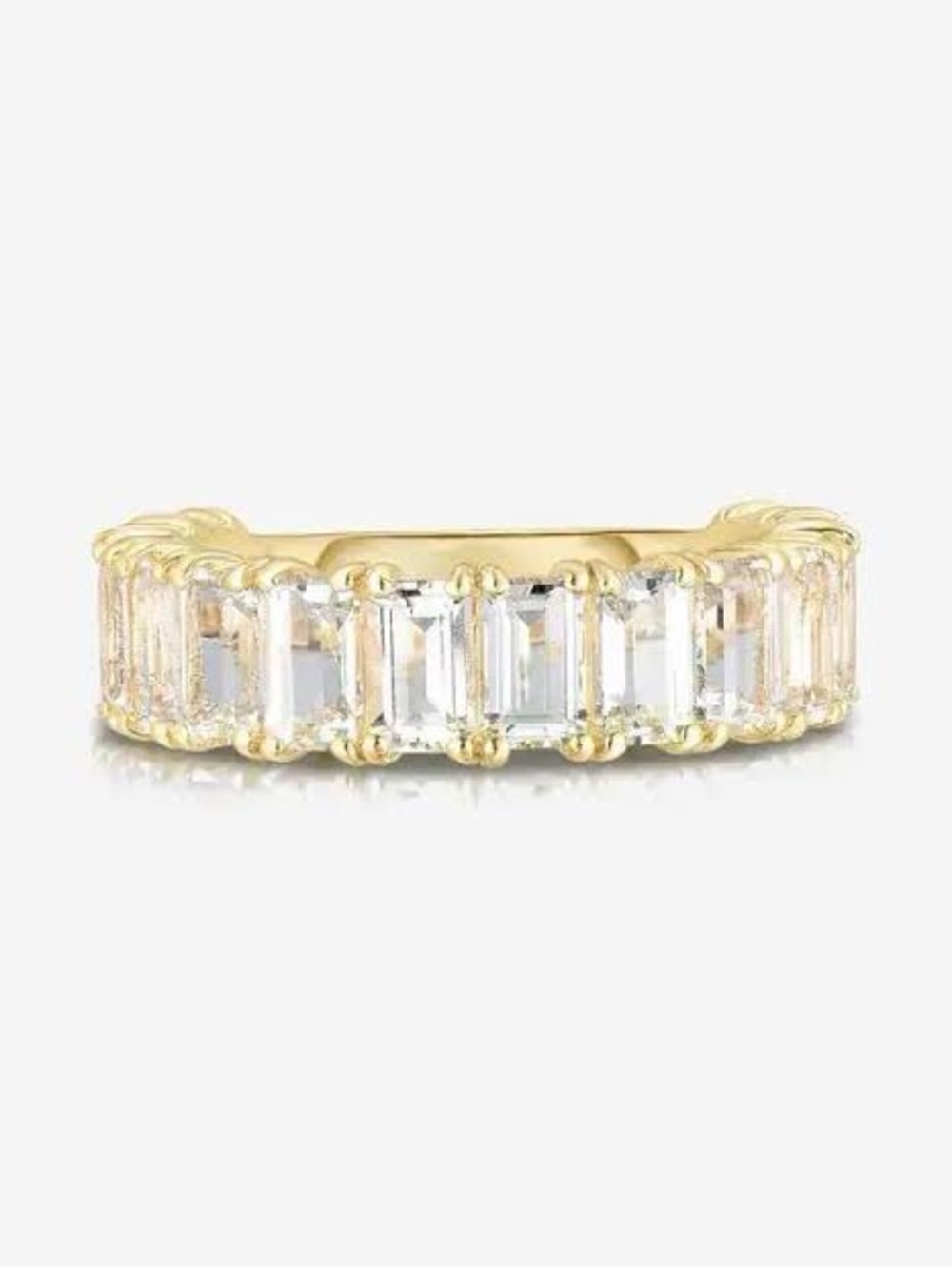 Ring Concierge 14kt Gold Emerald Cut White Topaz Ring, Size 7